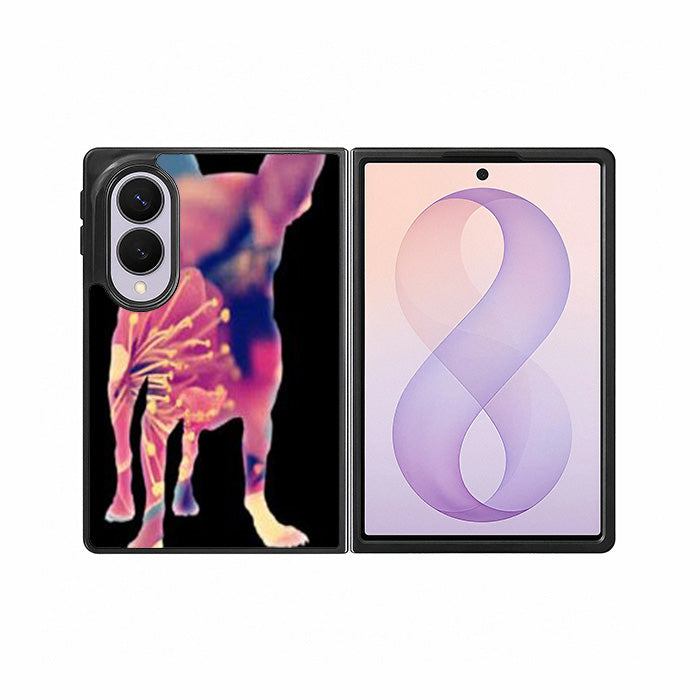Chihuahua Dog Silhouette Rose Blossom Samsung Galaxy Z Fold 8 Case BC1707