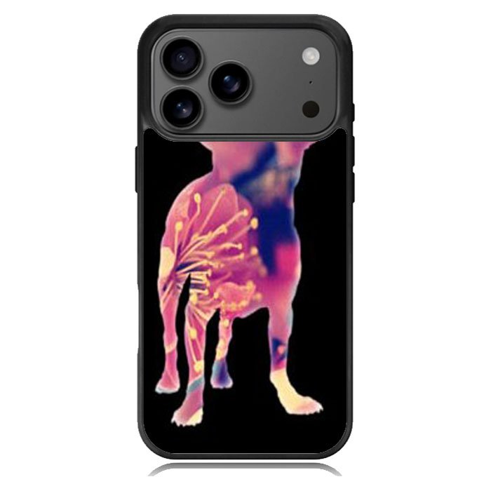 Chihuahua Dog Silhouette Rose Blossom iPhone 17 Pro Max Case BC1707