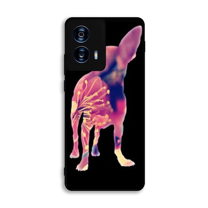 Chihuahua Dog Silhouette Rose Blossom Motorola Moto G Power 5G 2024 Case BC1707