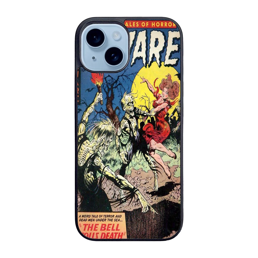 Vintage Horror Comic The Bell Tolls Death Case iPhone 15 BC1709