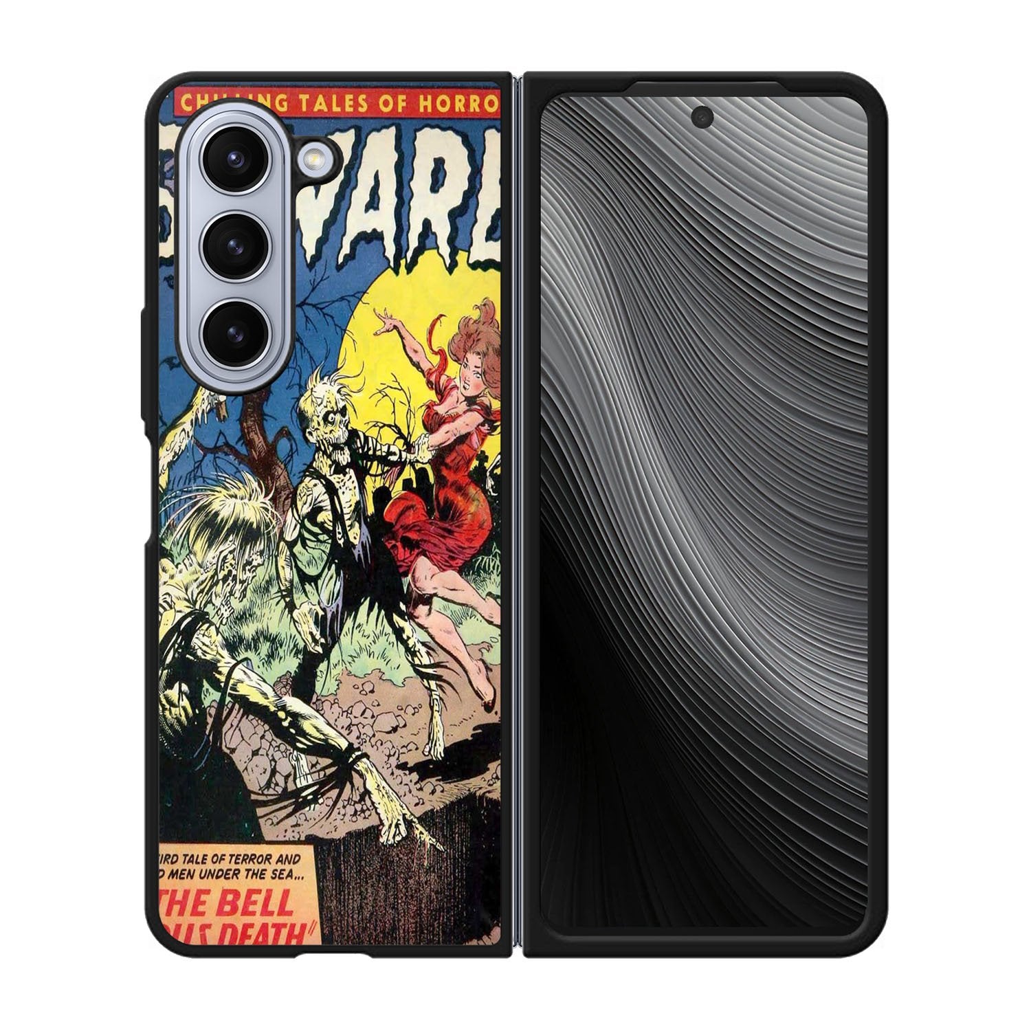 Vintage Horror Comic The Bell Tolls Death Case Samsung Galaxy z Fold 5 5G BC1709