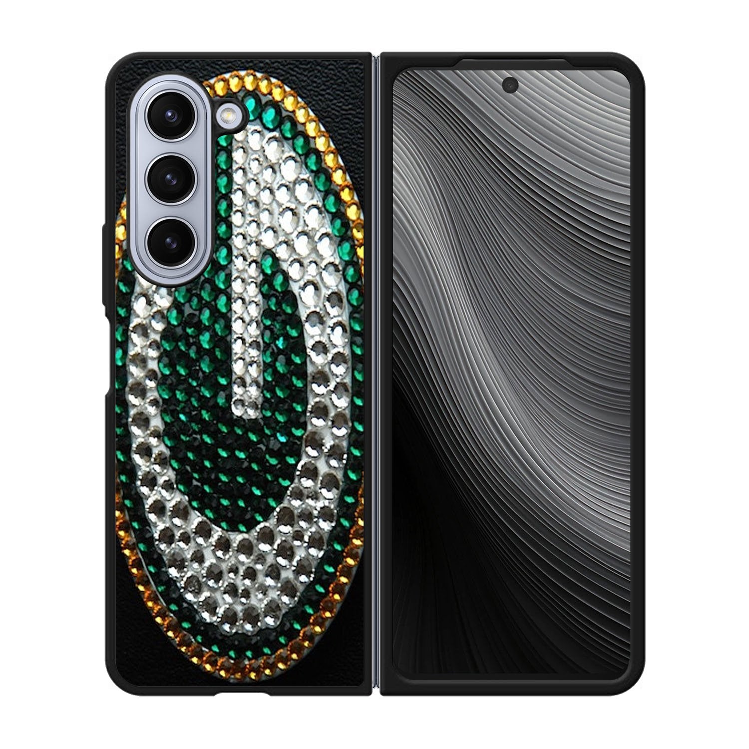 Greenbay Packers Sparkle Blink-Blink Print Case Samsung Galaxy z Fold 5 5G BC1698