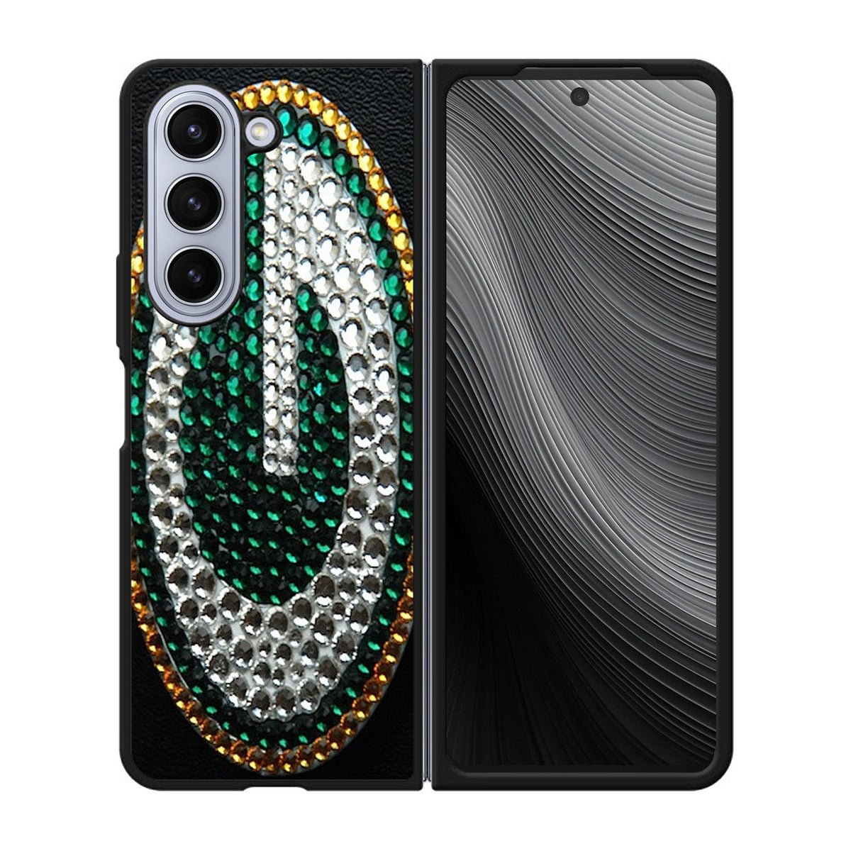 Greenbay Packers Sparkle Blink-Blink Print Case Samsung Galaxy z Fold 5 5G BC1698