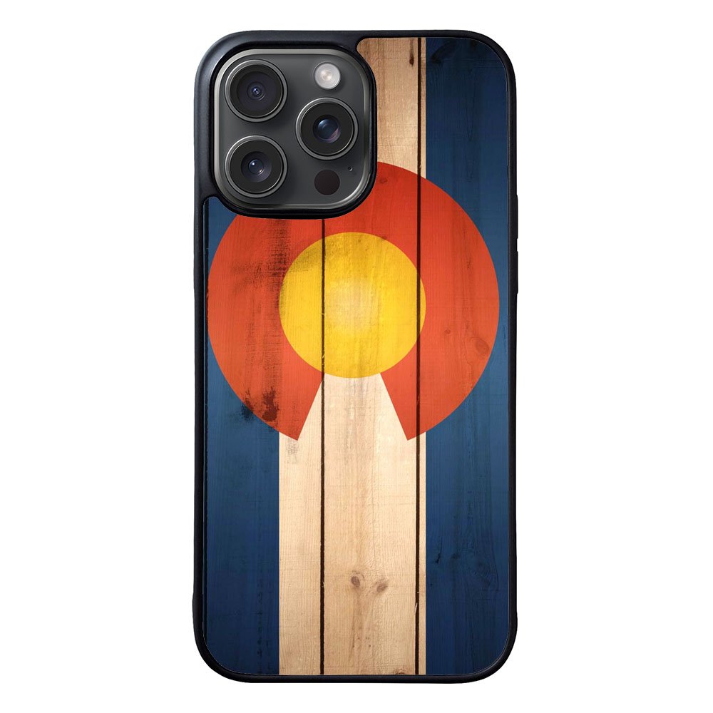 Colorado State Flag Wood Case iPhone 15 Pro BC1718