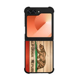 California Republic State Flag Wood Case Samsung Galaxy Z Flip 6 5G BC1722