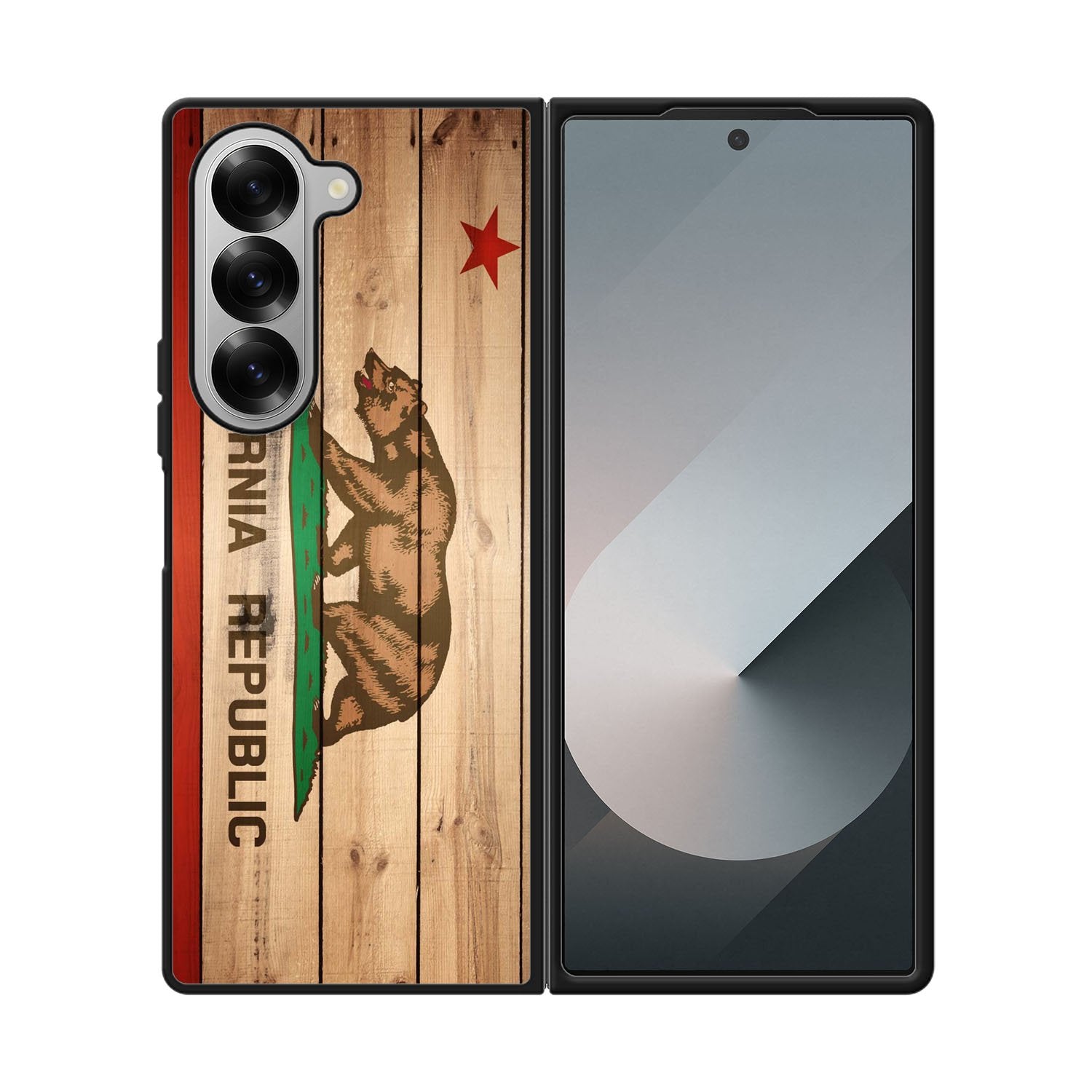 California Republic State Flag Wood Case Samsung Galaxy Z Fold 6 5G BC1722