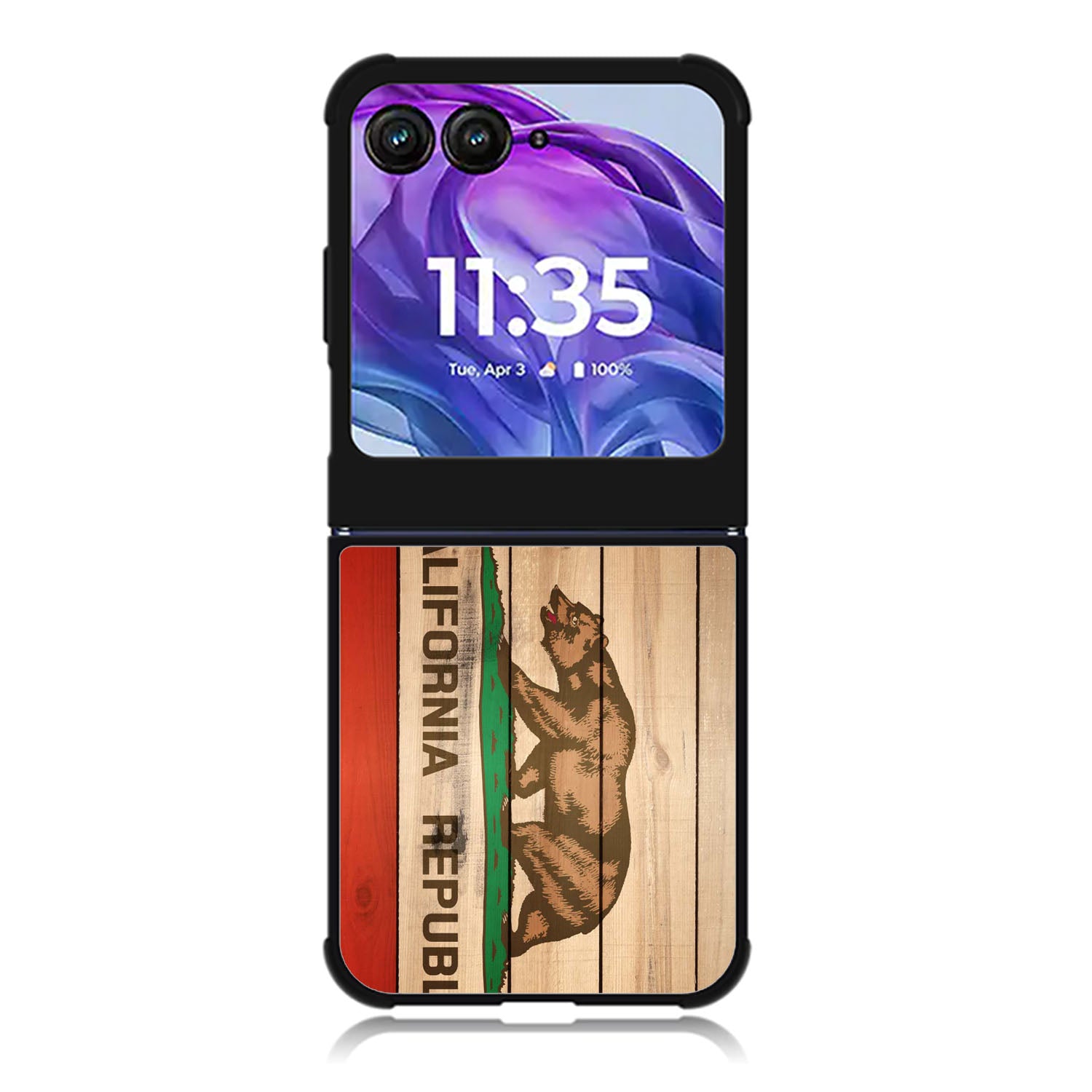 California Republic State Flag Wood Motorola Moto Razr 2024 , Moto Razr 50 Case FE1722