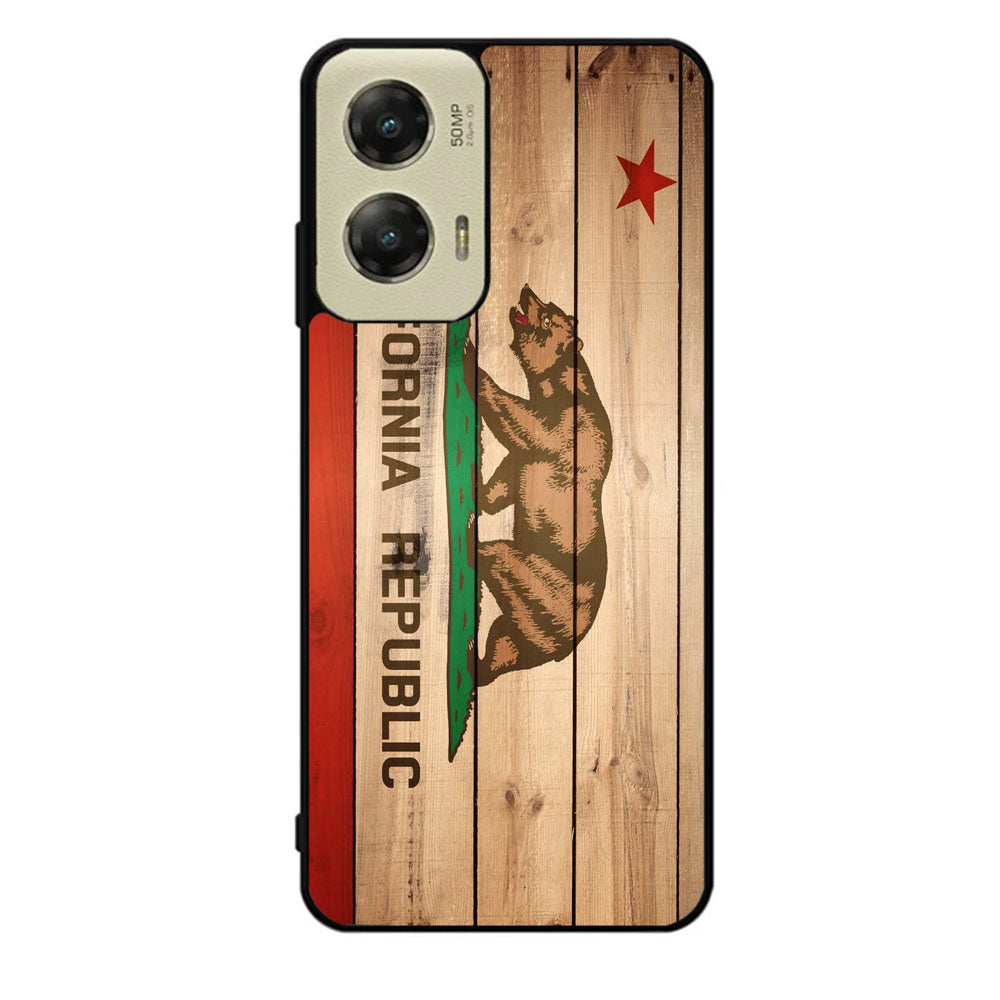 California Republic State Flag Wood Case Motorola Moto G Stylus 2024 5G BC1722