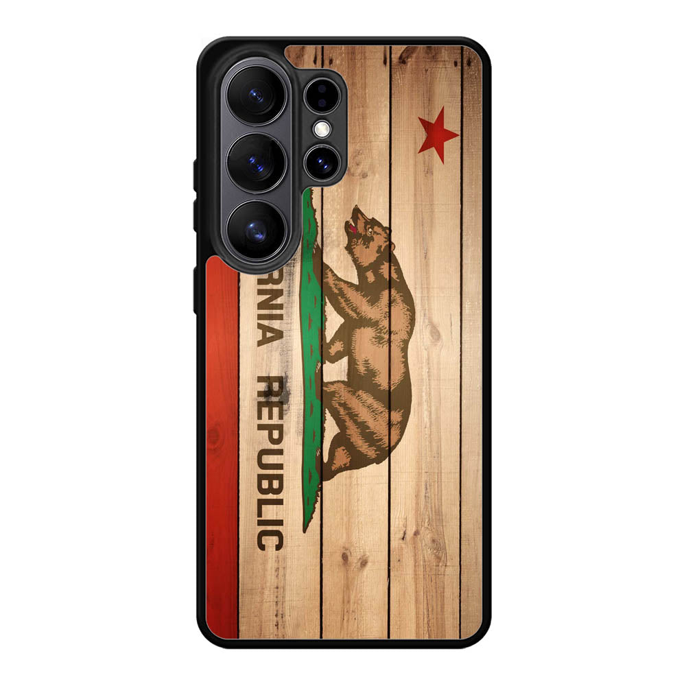 California Republic State Flag Wood Samsung Galaxy S26 Ultra Case BC1722