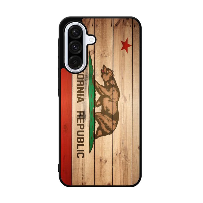 California Republic State Flag Wood Samsung Galaxy A36 Case BC1722