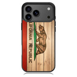 California Republic State Flag Wood iPhone 17 Pro Max Case BC1722