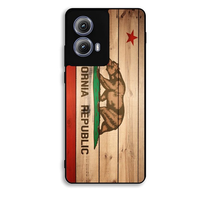 California Republic State Flag Wood Motorola Moto Edge 2024 Case BC1722