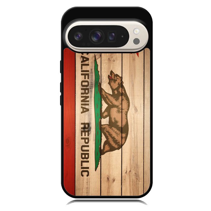 California Republic State Flag Wood Google Pixel 10 | Google Pixel 10 Pro Case BC1722
