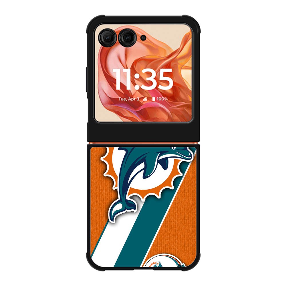 Miami Dolphins Coral Aqua Motorola Moto Razr 2025/2024 , Moto Razr 60/50 Case BC1802