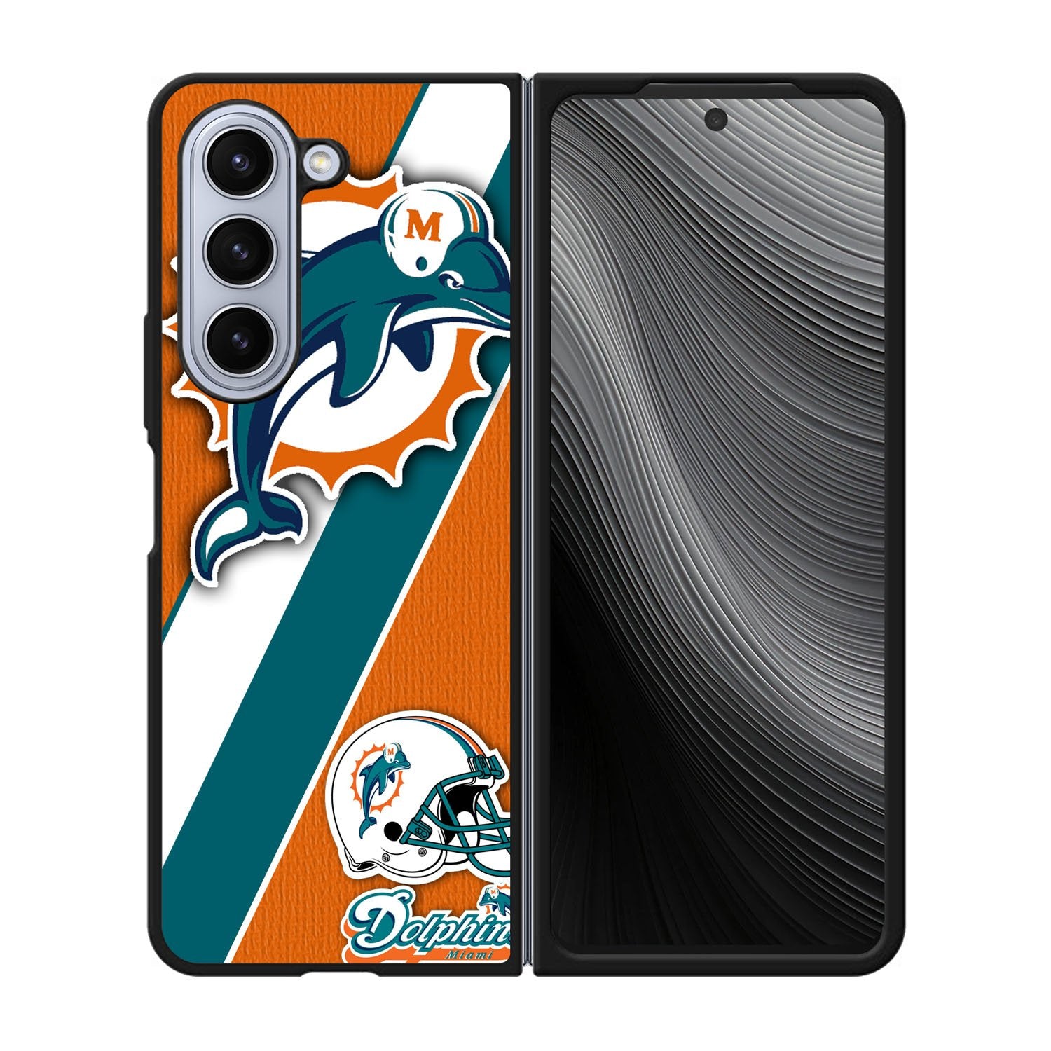 Miami Dolphins Coral Aqua Case Samsung Galaxy z Fold 5 5G BC1802