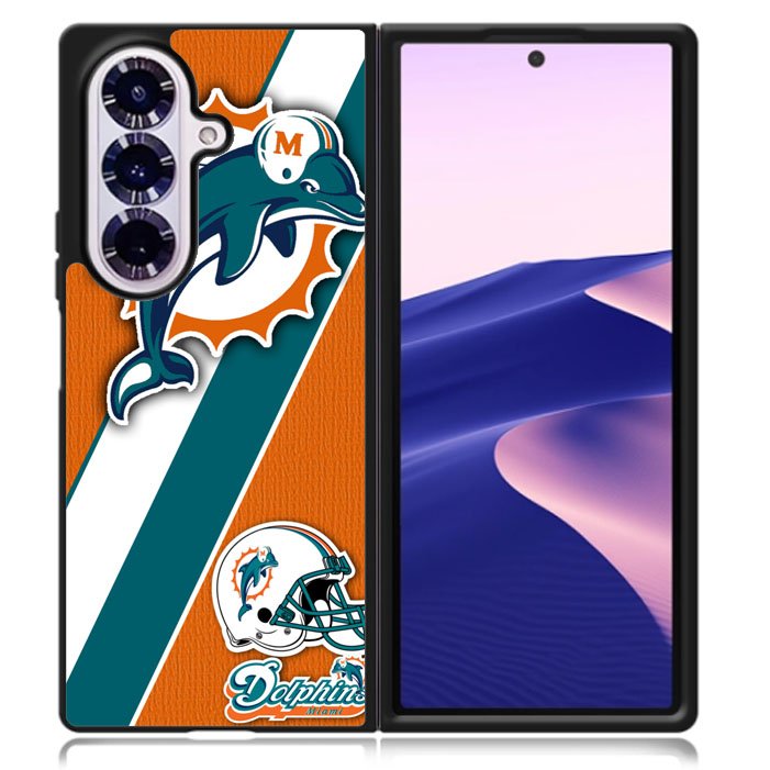 Miami Dolphins Coral Aqua Samsung Galaxy Z Fold 7 5G Case BC1802
