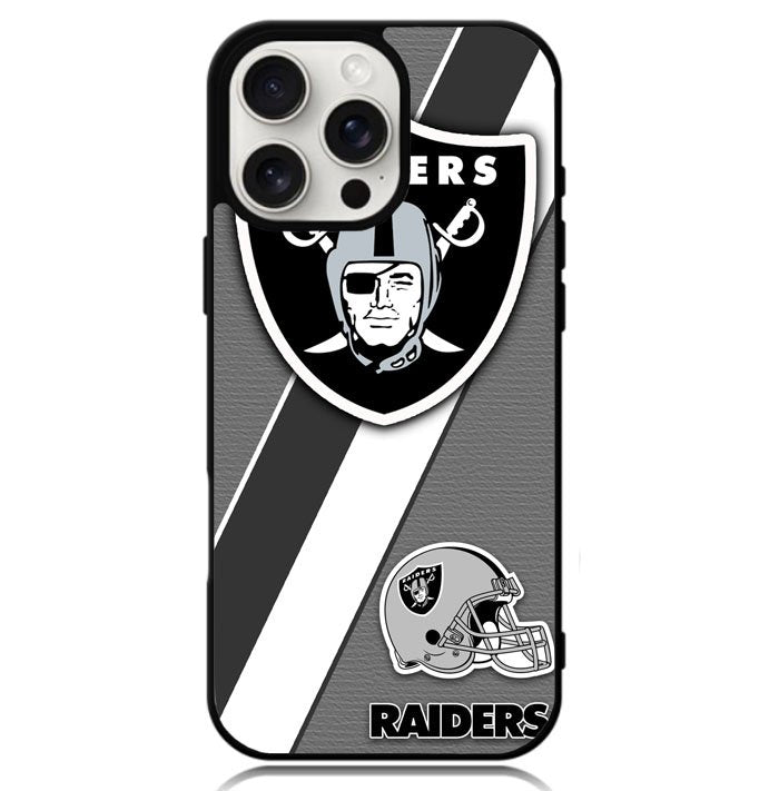 Oakland Raiders Black Gray Case iPhone 16 Pro BC1812