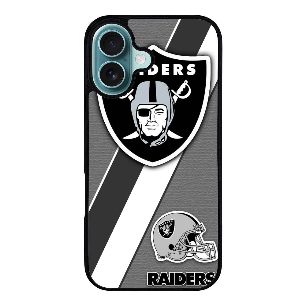 Oakland Raiders Black Gray Case iPhone 16 Plus BC1812