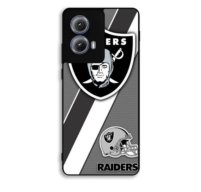 Oakland Raiders Black Gray Motorola Moto Edge 2024 Case BC1812
