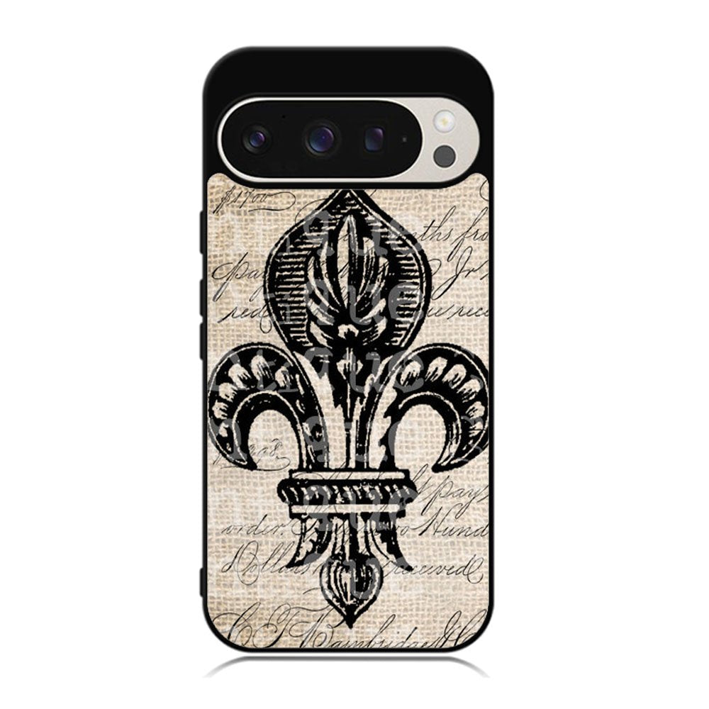 Vintage Brown Fleur de Lis Case Google Pixel 9 Pro XL BC1953