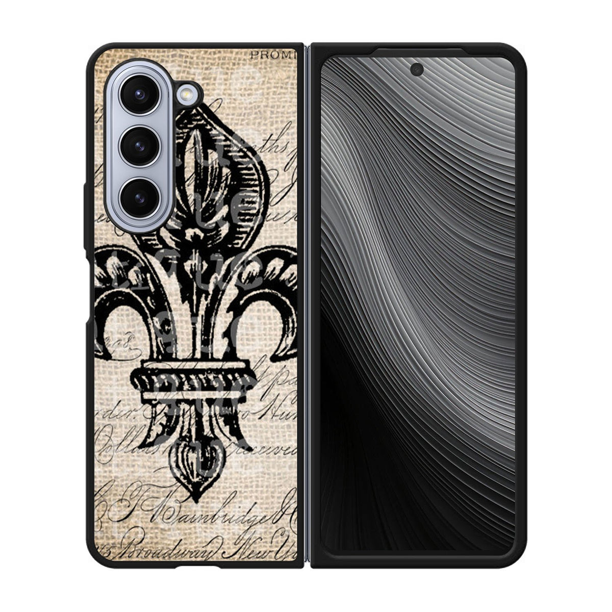 Vintage Brown Fleur de Lis Case Samsung Galaxy z Fold 5 5G BC1953