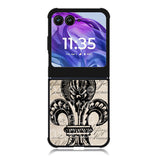 Vintage Brown Fleur de Lis Motorola Moto Razr 2024 , Moto Razr 50 Case FE1953