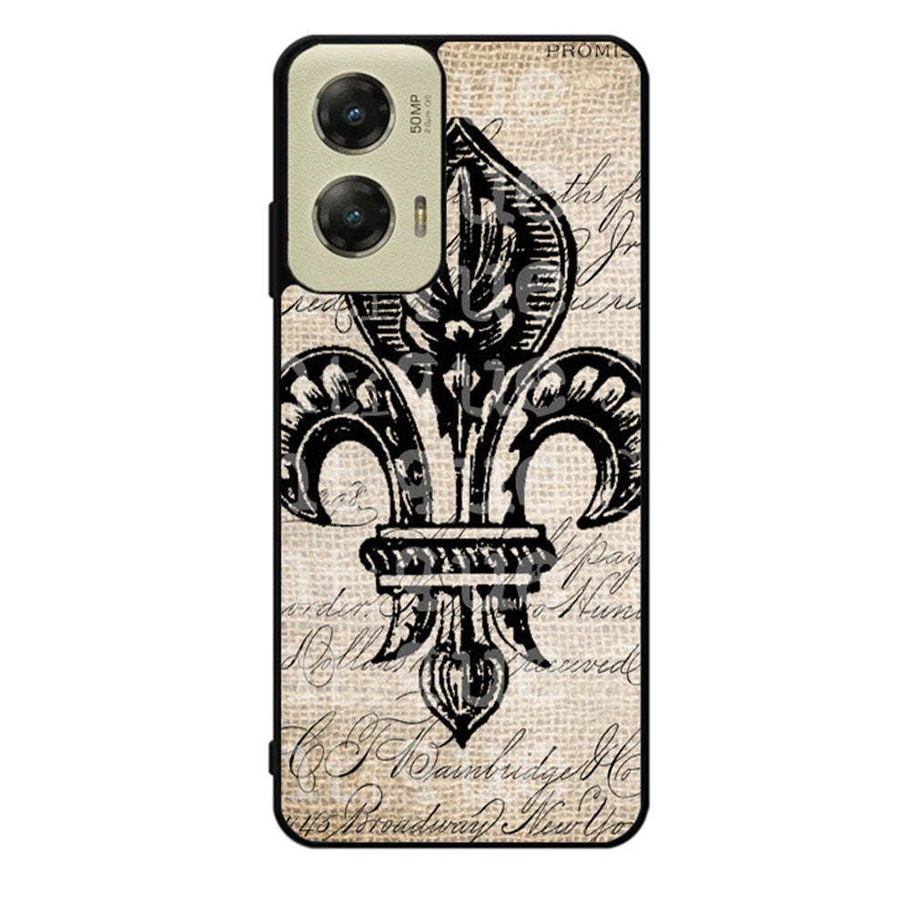 Vintage Brown Fleur de Lis Case Motorola Moto G Stylus 2024 5G BC1953