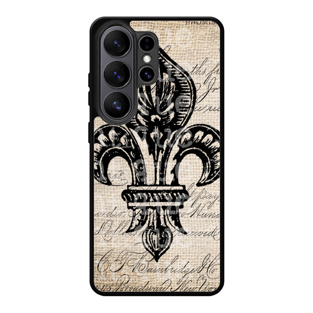 Vintage Brown Fleur de Lis Samsung Galaxy S26 Ultra Case BC1953