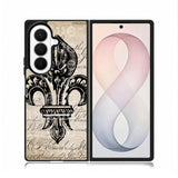 Vintage Brown Fleur de Lis Samsung Galaxy Z Fold 8 Ultra Case BC1953
