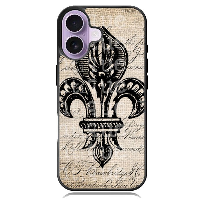 Vintage Brown Fleur de Lis iPhone 17 Case BC1953