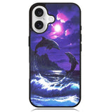 Purple Night Dolphins Beautiful Case iPhone 16 BC1954
