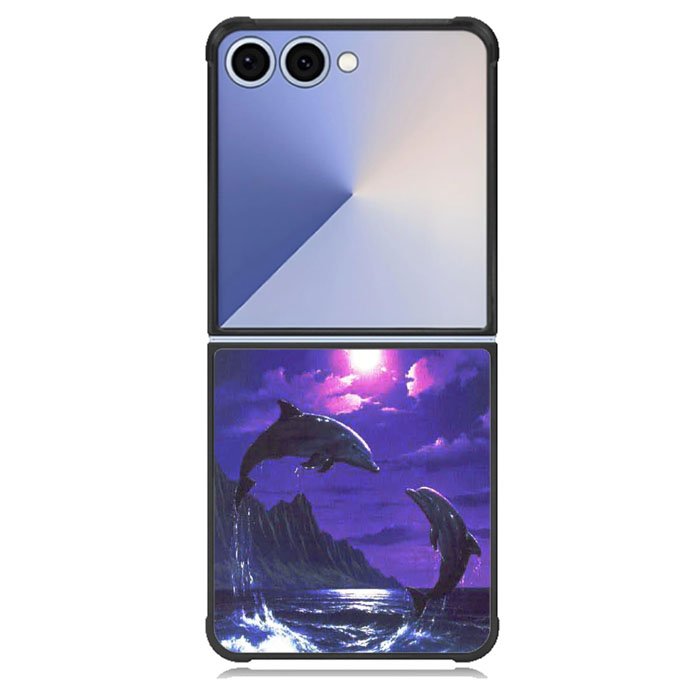 Purple Night Dolphins Beautiful Samsung Galaxy Z Flip 7 Case BC1954
