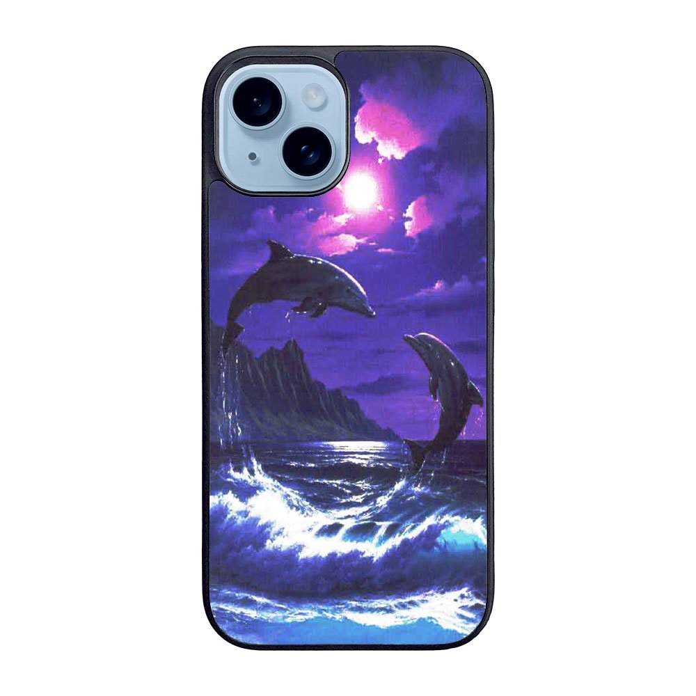 Purple Night Dolphins Beautiful Case iPhone 15 Plus BC1954