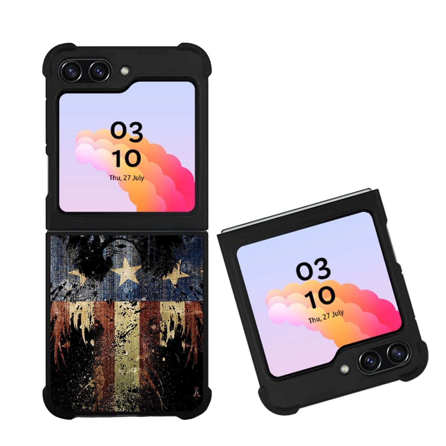 New American Eagle Flag Burning Case Samsung Galaxy Z Flip 5 5G BC1863