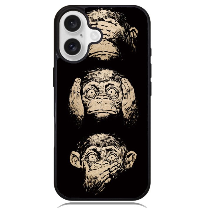 Wisdom Monkeys Thoughtful Quirky Cute Case iPhone 16 BC1849