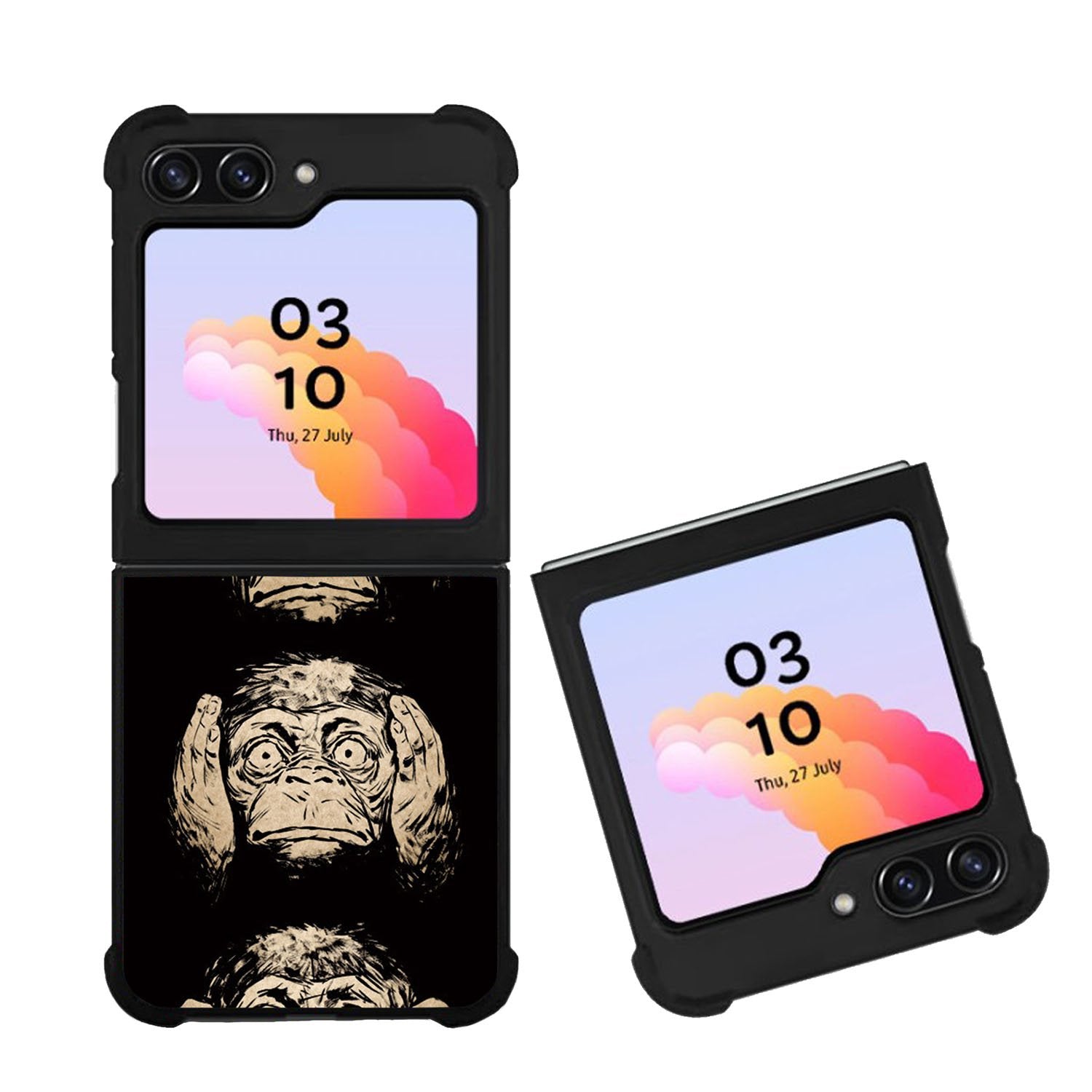 Wisdom Monkeys Thoughtful Quirky Cute Case Samsung Galaxy Z Flip 5 5G BC1849