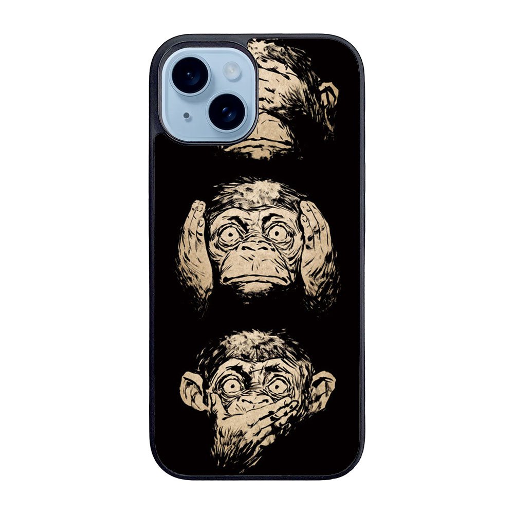 Wisdom Monkeys Thoughtful Quirky Cute Case iPhone 15 BC1849