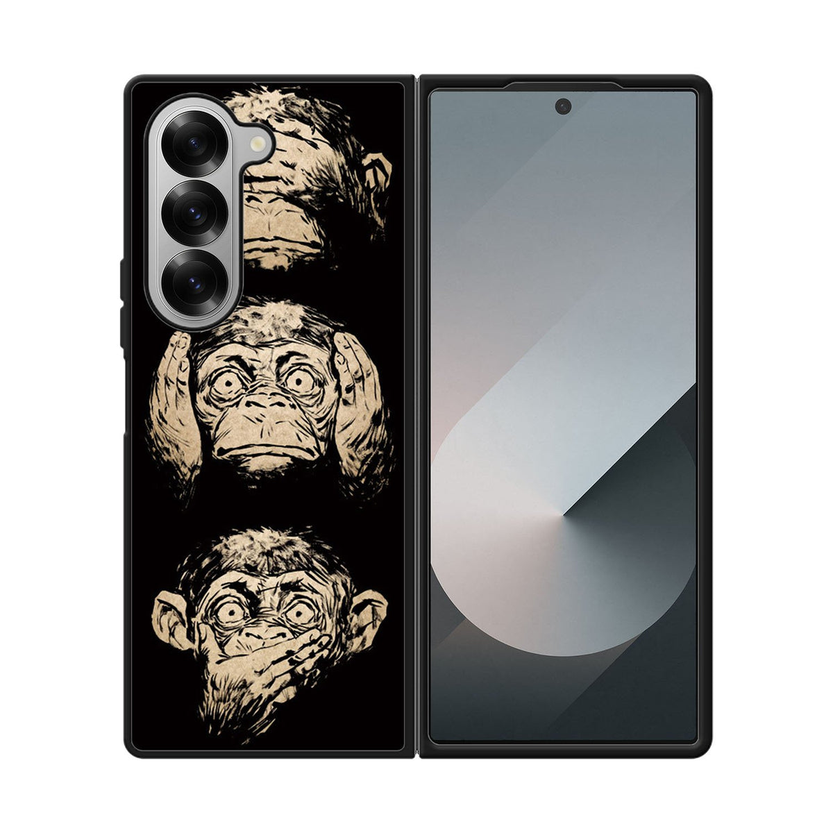 Wisdom Monkeys Thoughtful Quirky Cute Case Samsung Galaxy Z Fold 6 5G BC1849