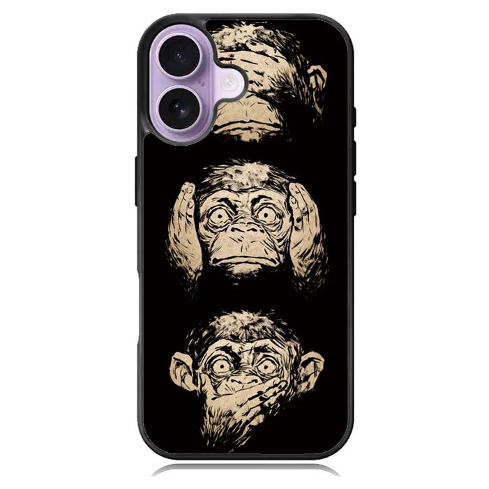 Wisdom Monkeys Thoughtful Quirky Cute iPhone 17 Case BC1849