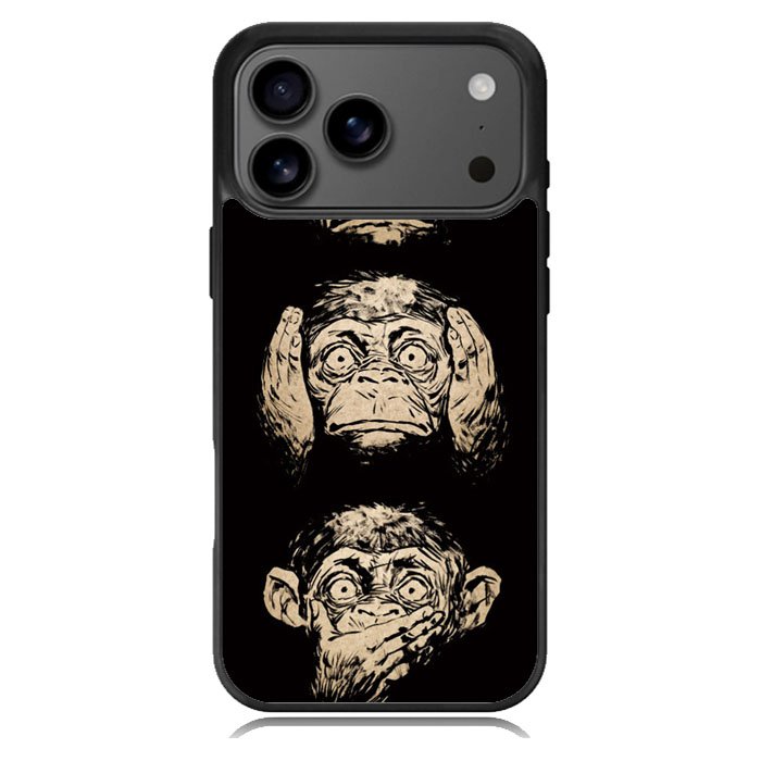Wisdom Monkeys Thoughtful Quirky Cute iPhone 17 Pro Case BC1849