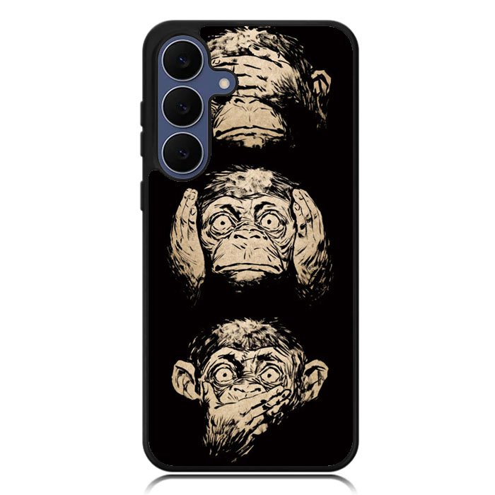 Wisdom Monkeys Thoughtful Quirky Cute Samsung Galaxy S25 FE Case BC1849