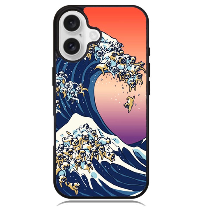 The Great Wave of Pug Case iPhone 16 BC1851