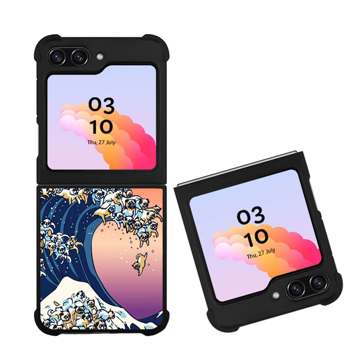 The Great Wave of Pug Case Samsung Galaxy Z Flip 5 5G BC1851