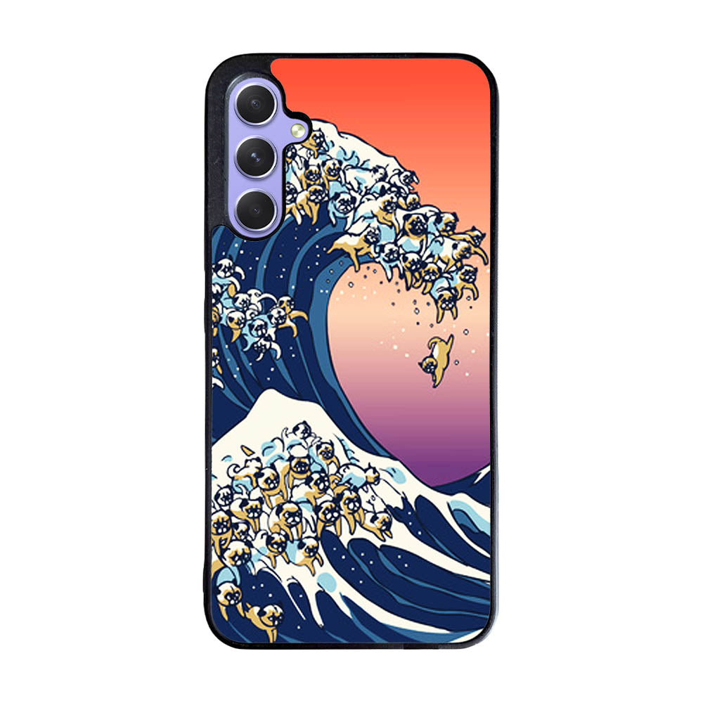 The Great Wave of Pug Case Samsung Galaxy A55 5G BC1851