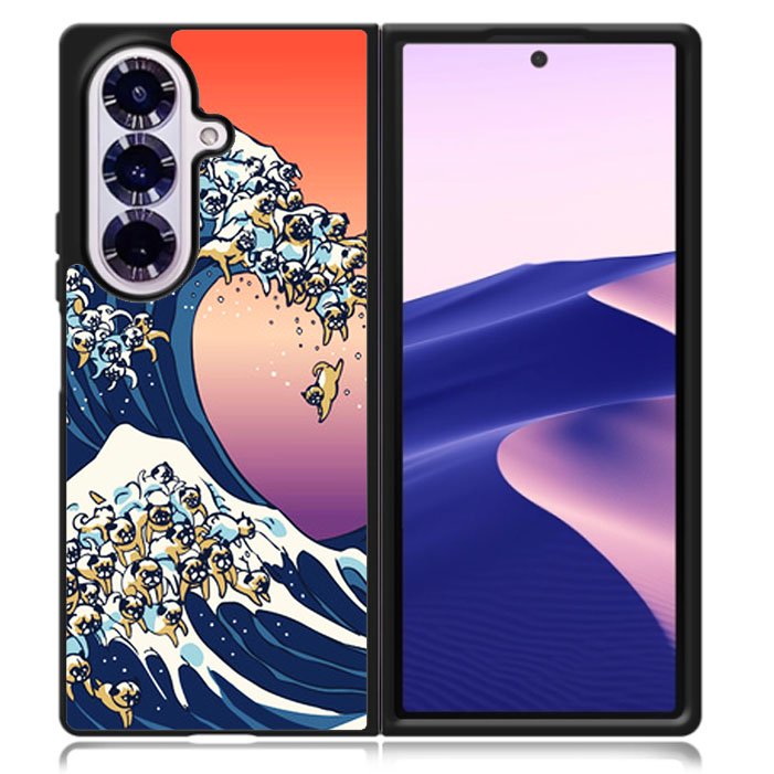 The Great Wave of Pug Samsung Galaxy Z Fold 7 5G Case BC1851