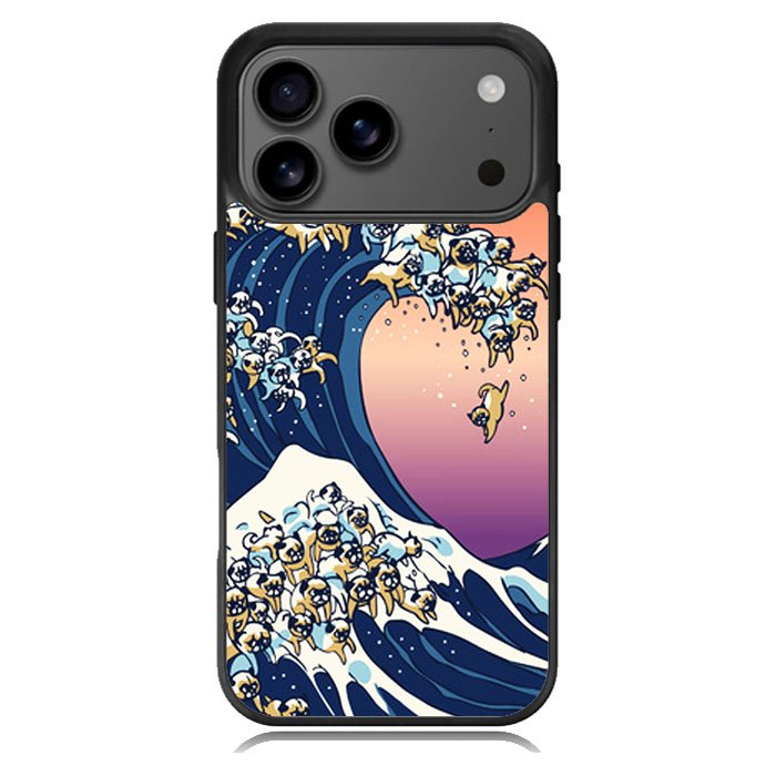 The Great Wave of Pug iPhone 17 Pro Max Case BC1851