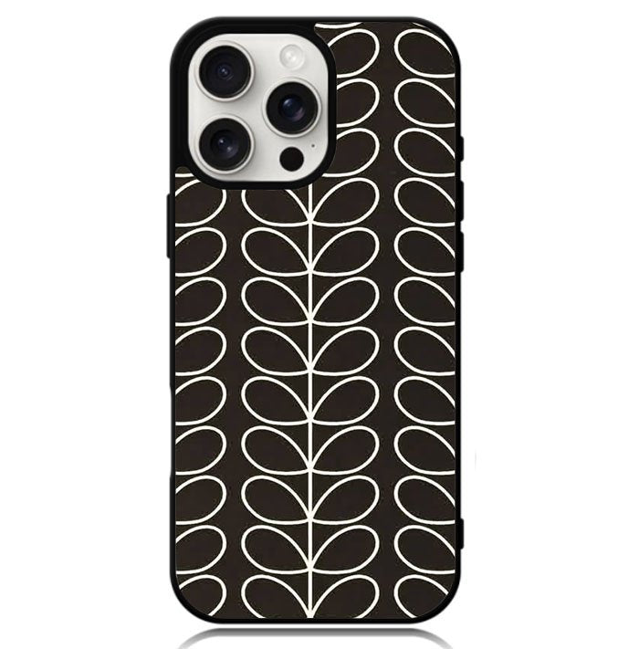 Pattern Orla Kiely Black Case iPhone 16 Pro BC1821
