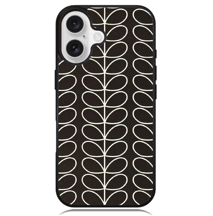 Pattern Orla Kiely Black Case iPhone 16 BC1821