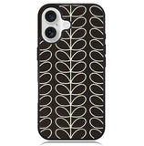 Pattern Orla Kiely Black Case iPhone 16 BC1821