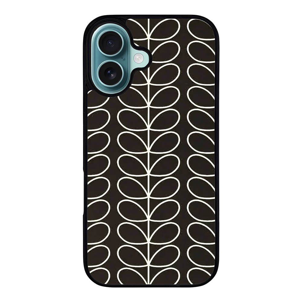 Pattern Orla Kiely Black Case iPhone 16 Plus BC1821